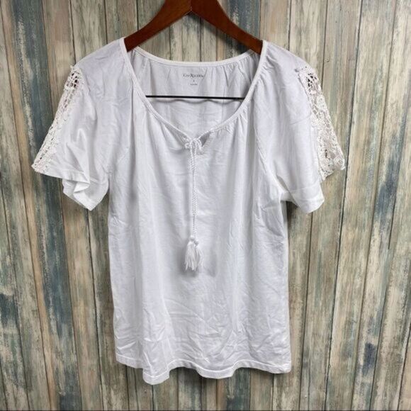 Kim Rogers Eyelet Blouse sz Small Cotton #A706 - Picture 1 of 6